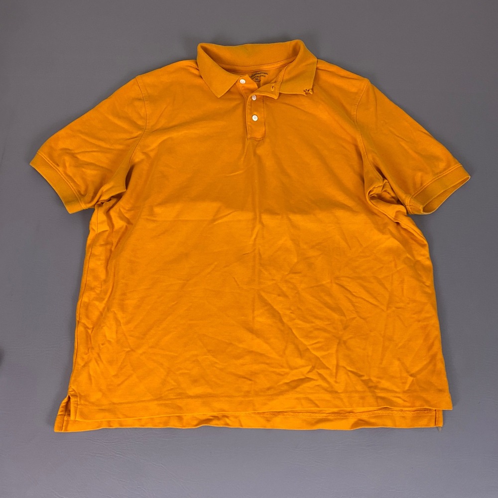 Croft &‎ Barrow Polo Shirt Men's XL Orange Short Sleeve Pique Cotton *Flaw*
